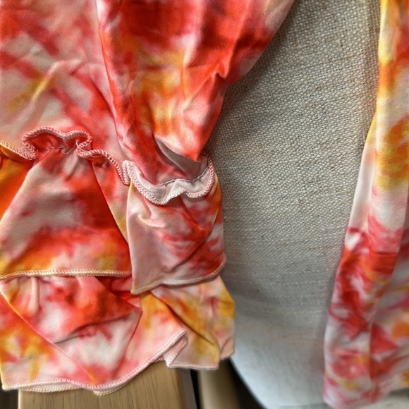 NEW Girls Sz 6 Orange 'Candy Corn Cutie' Flare-Sleeve Top Jeans Fall Halloween - Picture 6 of 10